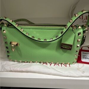 Valentino Mint Green Studded Crossbody Bag